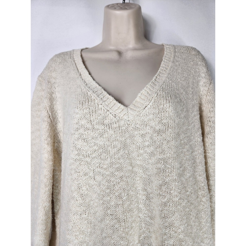 J. Crew Jumper Sweater‎ Women XL Cream Loose Knit Spring Festive Preppy Cottage - Picture 2 of 7